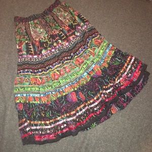 NWOT TRAVEL SMITH MULTICOLORED GYPSY MAXI SKIRT LG